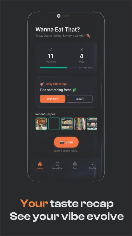Home dashboard screen